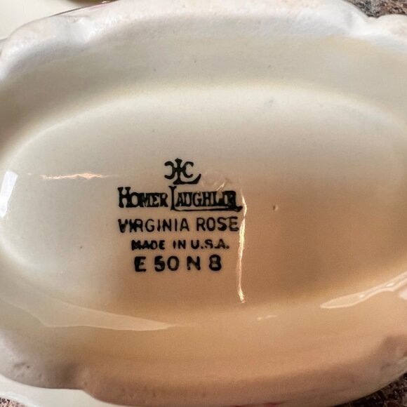 Homer Laughlin Virginia Rose Gravy Boat And Creamer - Picture 14 of 14